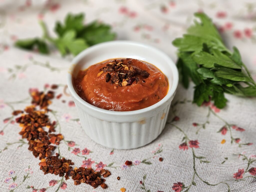 Tomato with chilli peppers